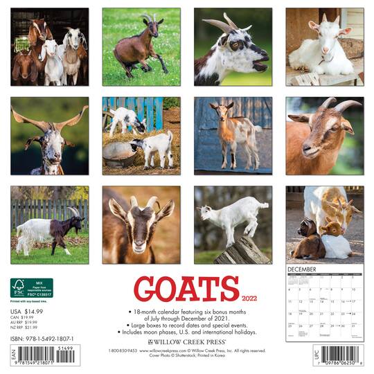 Goat Calendar 2022 2022 Goats Wall Calendar | Michaels